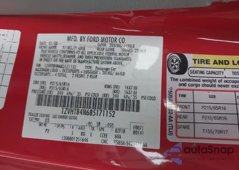 2008 Ford Mustang V6 Deluxe/V6 Premium z USA, uszkodzony, nr VIN 1ZVHT84N685171152